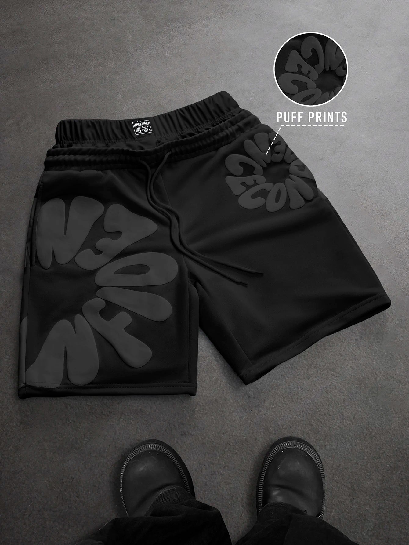 Oversized Streetwear Shorts  3D Puff Print