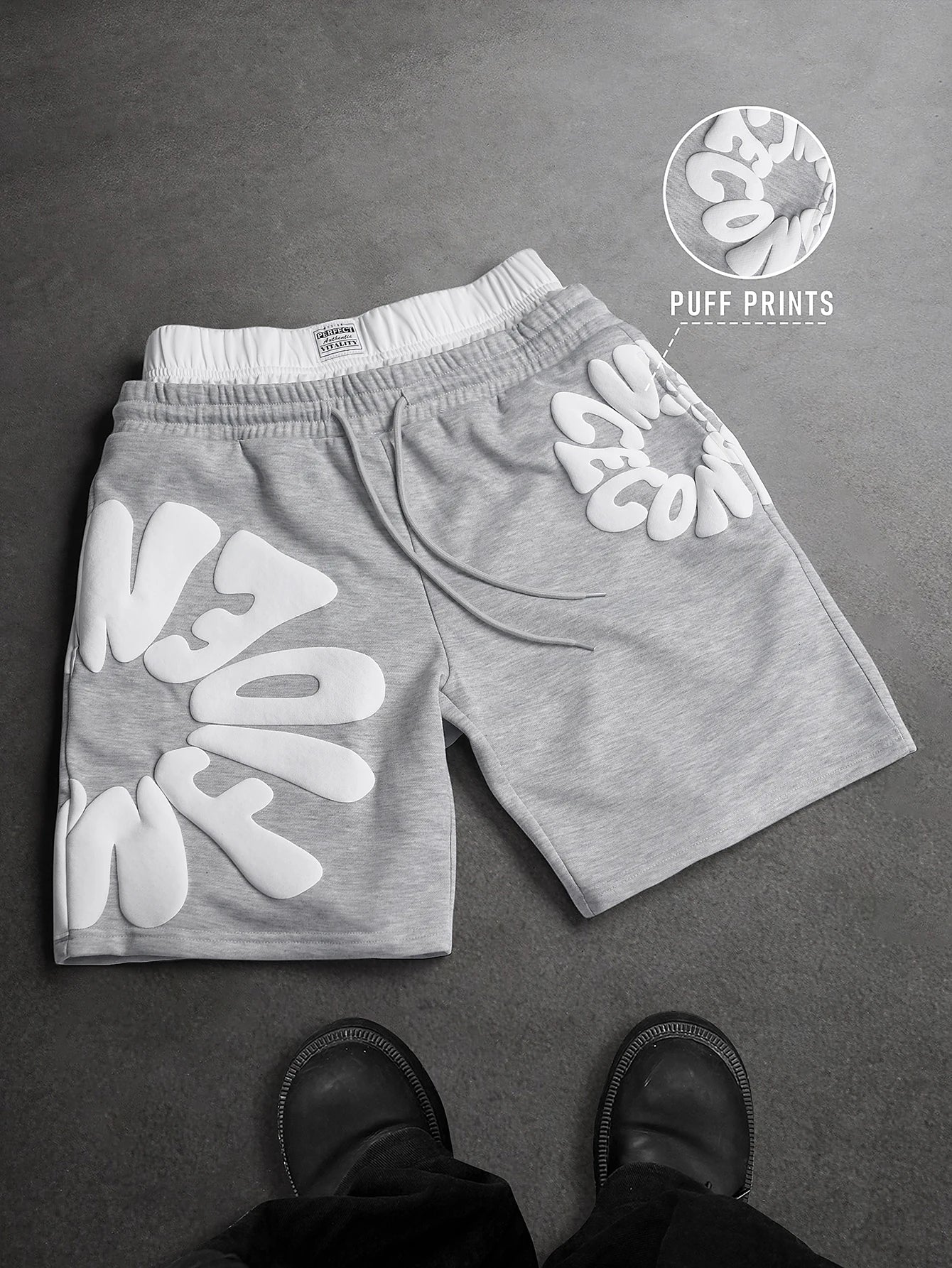 Oversized Streetwear Shorts  3D Puff Print