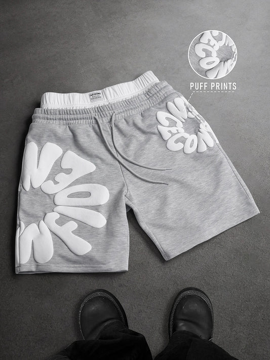 Oversized Streetwear Shorts  3D Puff Print