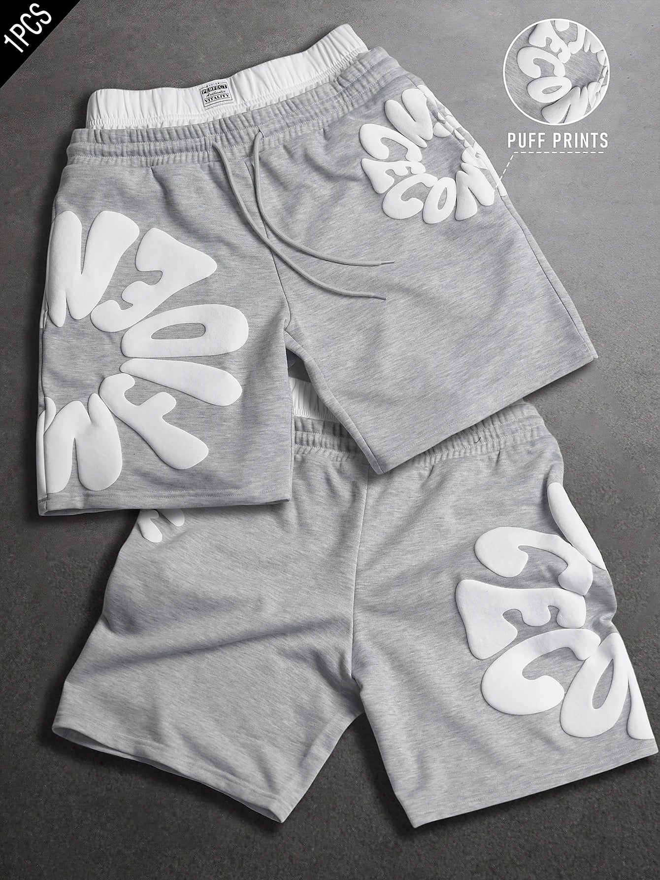 Oversized Streetwear Shorts  3D Puff Print