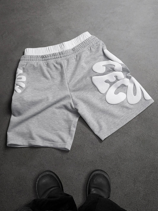 Oversized Streetwear Shorts  3D Puff Print