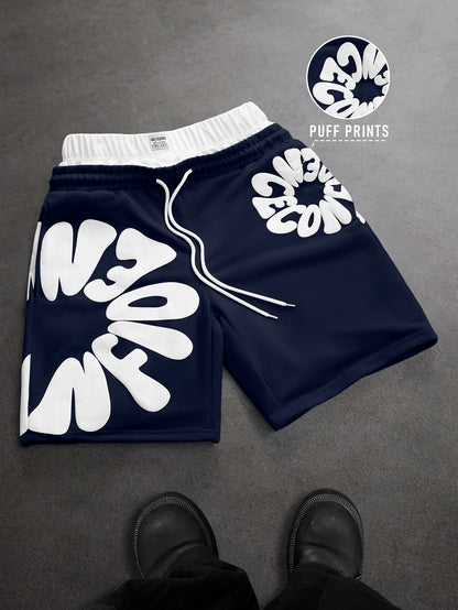Oversized Streetwear Shorts  3D Puff Print